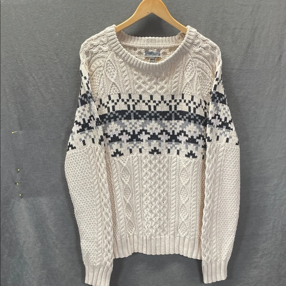 L.L.‎ Bean Men's 100 % cotton Patterned Crewneck Sweater